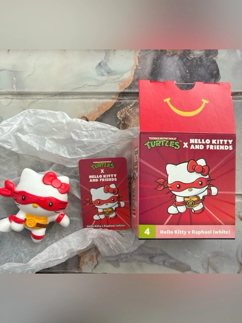 Hello Kitty x Raphael White Happy Meal Toy w/ Box & Card | TMNT McDonald’s 2025